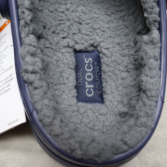 Crocs Men 12 Clog Blue Classic Lined Fleece Light Comfort Slip On Indoor NEW main image 11